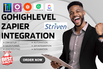 do gohighlevel automation odoo clickup striven freshdesk crm zapier integration