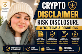 write crypto disclaimer risk closure, and web3 terms and conditions