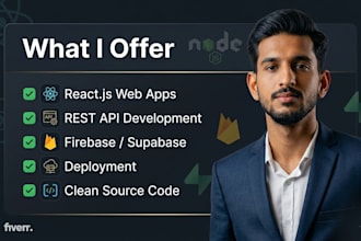 build a react js web app or responsive website with node js backend