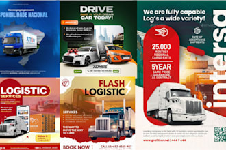 do a logistics and trucking with attractive dispatch flyer