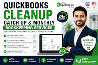 quickbooks cleanup catch up bookkeeping and monthly bookkeeping services