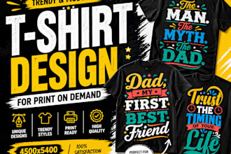 design trendy typography t shirt design for print on demand