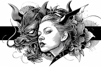 create a custom tattoo design for chest tattoo, back tattoo