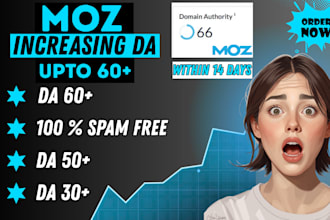 increase da domain authority 30 to 60 plus of your website