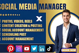 be your social media manager for instagram facebook tiktok and linkdin
