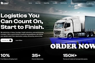 courier, freight, trucking, delivery company website with online tracking