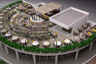 detaile dollhouse bar restaurant interior design,lounge,cafe layout,restaurant3d