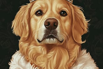 draw pet portrait, dog portrait, cat portrait oil painting