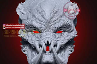 create a 3d horror skull helmet cosplay mask for printing and star wars design