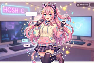 draw pngtuber model or customized png tuber avatar, character