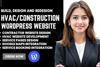 design contractor website, construction website roofing, plumbing, hvac website