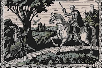 make a medieval woodcut style illustration