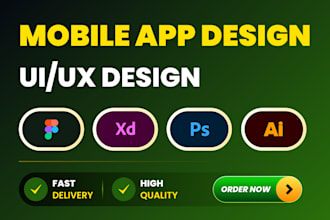 design modern mobile app UI UX in figma with clean and user friendly design