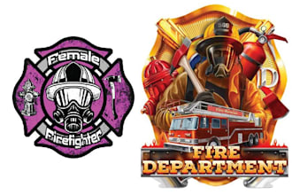 design high quality fire fighter vintage logo with unlimited revision