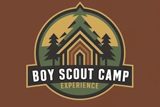 do scout logo design outdoor, adventure and badge style