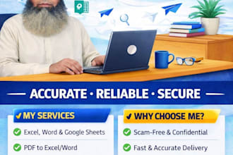 accurate remote data entry in excel ,word and google sheet