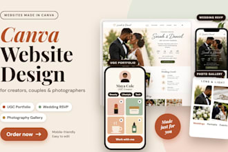 design canva ugc portfolio website wedding rsvp website photography gallery site