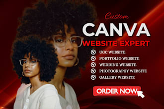 design canva ugc portfolio website wedding rsvp website photography gallery site