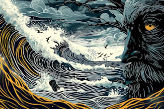 create stunning linocut or woodcut style illustrations