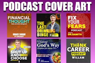 design professional podcast cover art or cover logo
