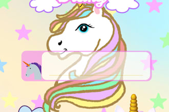 design unicorn digital and printable notebook