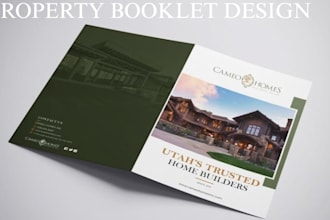 design real estate investor open house pitch booklet, home brochure layout