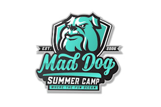 design mad dog summer camp logo