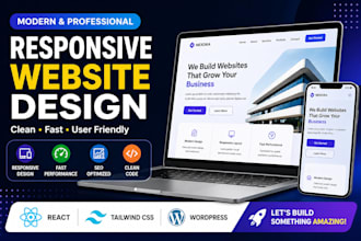 design a responsive website using HTML CSS react or tailwind