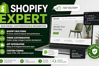 do shopify error fixing, shopify bug fix, integration fix, theme customization