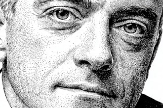 draw a wsj style hedcut portrait