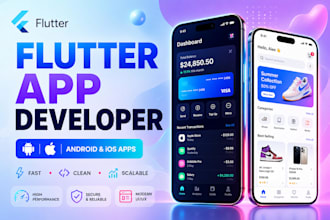 build a high performance flutter app for android and ios with modern UI