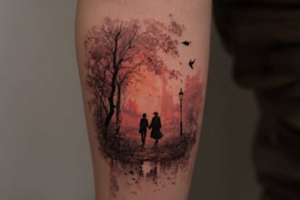 create an awesome tattoo design as a tattoo artist