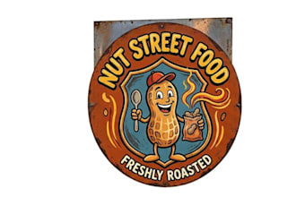 design peanut logo for street food stalls
