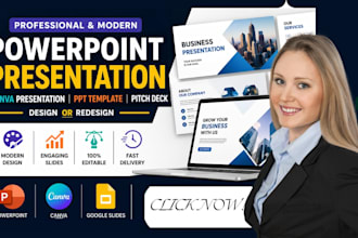 design or redesign powerpoint presentation, canva presentation, PPT template