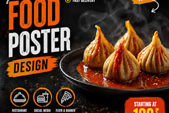 design eye catching food posters and restaurant ads