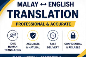 translate malay to english and english to malay professionally