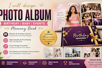 design birhtday, baby, and event photo album or memory book