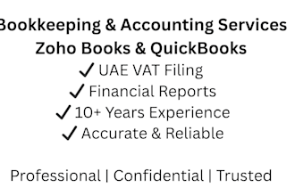 do bookkeeping, zoho books accounting and uae vat filing