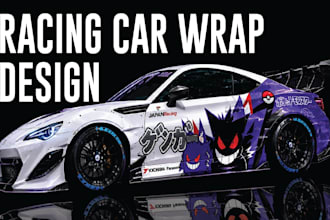 create racing car wrap, itasha car wrap , sport car wrap design
