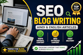 write SEO friendly blog and article in hindi and english