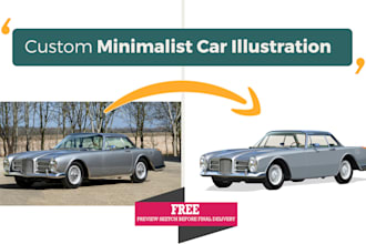 draw custom car illustration from your photo in any style