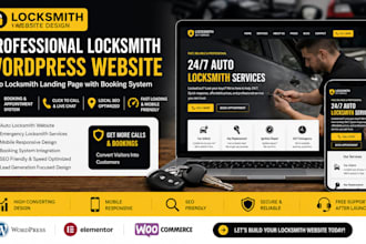 design locksmith website auto locksmith landing page on wordpress with booking