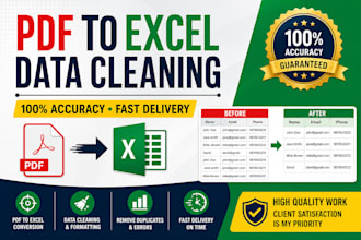convert scanned PDF to excel and clean data