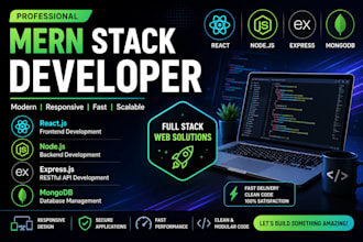 develop mern stack website with react node and mongodb
