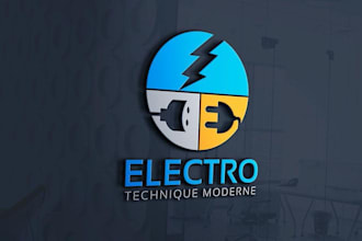 modern solar panel, power, energy, electrical company logo design
