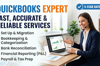 do quickbooks setup, booking keeping cleanup, catchup in quickbooks online, qb