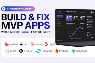 develop web and mobile apps using claude, lovable, bolt, advanced tools, agents