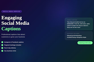write social media captions for small businesses