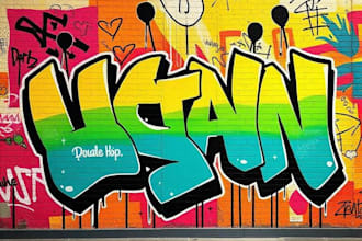 create custom graffiti art designs murals and wall arts