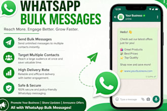 send whatsapp bulk messages for marketing, whatsapp broadcasting,promotion